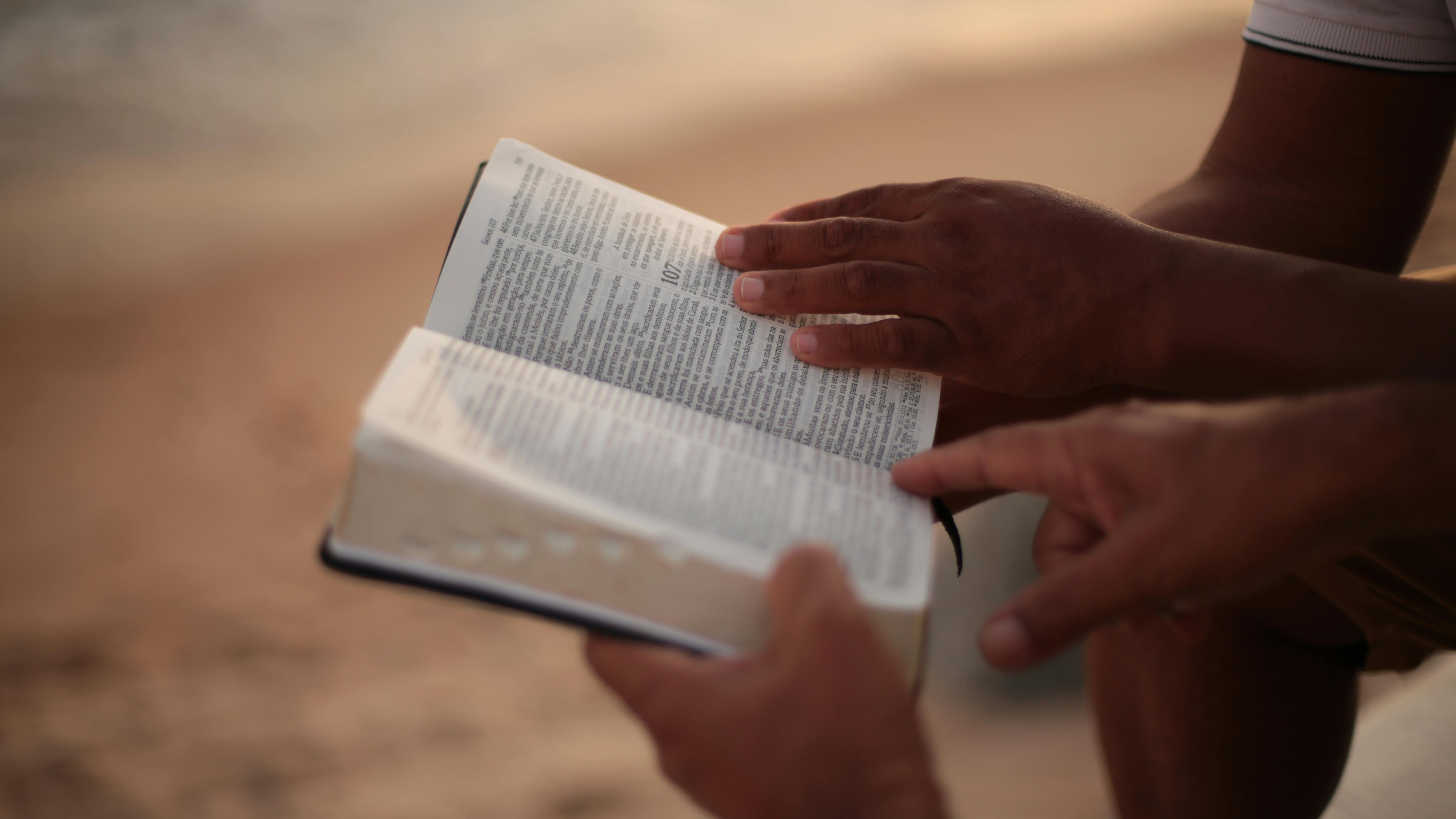 Open Bible during retreat teaching